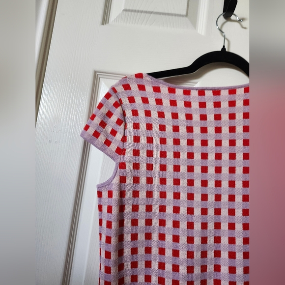 Ann Taylor Factory Red and White Grid Sweater N - Picture 8 of 8